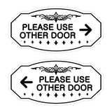 Victorian Please Use Other Door Sign Set