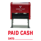 Paid Cash With Date Line Self Inking Rubber Stamp