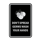 Signs ByLITA Portrait Round Don't Spread Germs Wash Your Hands Sign