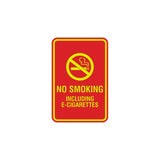 Signs ByLITA Portrait Round No Smoking Including E-Cigarettes Sign with Adhesive Tape, Mounts On Any Surface, Weather Resistant, Indoor/Outdoor Use