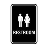 Portrait Round Unisex Restroom Sign with Adhesive Tape, Mounts On Any Surface, Weather Resistant