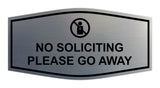 Fancy No Soliciting Please Go Away Wall or Door Sign