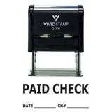 Paid Check W/ Date Ck# Line Self Inking Rubber Stamp