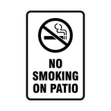 Portrait Round No Smoking On Patio Sign