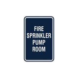 Portrait Round Fire Sprinkler Pump Room Sign with Adhesive Tape, Mounts On Any Surface, Weather Resistant