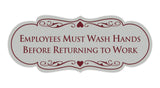 Signs ByLITA Designer Employees Must Wash Hands Before Returning to work Sign