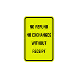 Portrait Round No Refund No Exchanges Without Receipt Sign