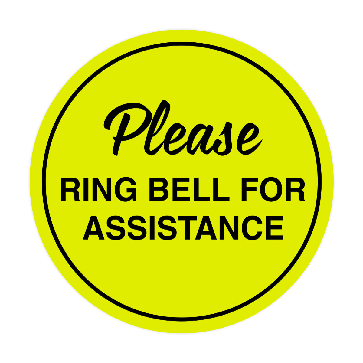 Signs ByLITA Circle Please Ring Bell For Assistance Sign