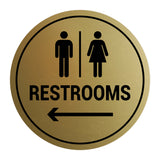 Signs ByLITA Circle Restrooms Left Arrow Sign