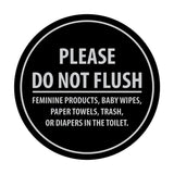 Signs ByLITA Circle Please Do Not Flush Etiquette Sign