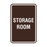 Dark Brown Portrait Round Storage Room Sign