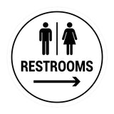 Signs ByLITA Circle Restrooms Right Arrow Sign