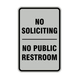 Portrait Round No Soliciting No Public Restroom Sign