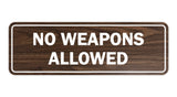 Standard No Weapons Allowed Sign