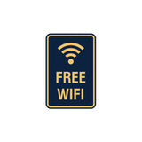 Portrait Round Free WiFi Sign with Adhesive Tape, Mounts On Any Surface, Weather Resistant