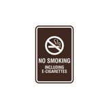Signs ByLITA Portrait Round No Smoking Including E-Cigarettes Sign with Adhesive Tape, Mounts On Any Surface, Weather Resistant, Indoor/Outdoor Use