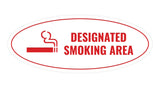 Signs ByLITA Oval Designated Smoking Area Sign