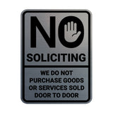 Portrait Round No Soliciting We Do Not Purchase Goods or Services Sold Door to Door Wall or Door Sign