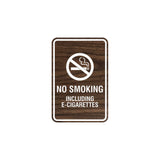 Signs ByLITA Portrait Round No Smoking Including E-Cigarettes Sign with Adhesive Tape, Mounts On Any Surface, Weather Resistant, Indoor/Outdoor Use