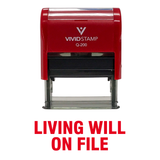 Living Will On File Self Inking Rubber Stamp