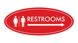 Signs ByLITA Oval Restrooms Right Arrow Sign