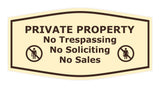 Fancy Private Property No Trespassing No Soliciting No Sales Wall or Door Sign