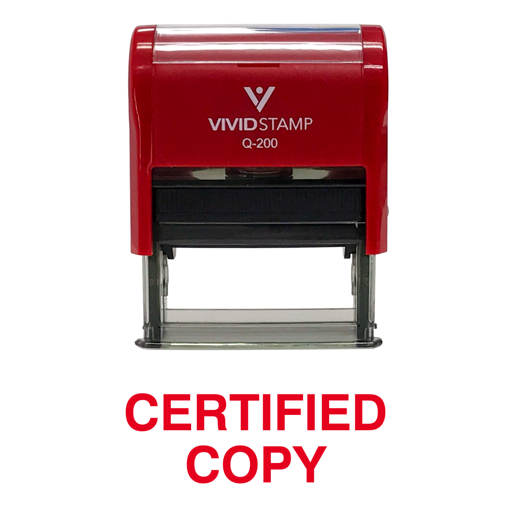 Red CERTIFIED COPY Self Inking Rubber Stamp