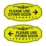 Victorian Please Use Other Door Sign Set