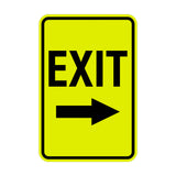 Portrait Round Exit Right Arrow Sign with Adhesive Tape, Mounts On Any Surface, Weather Resistant