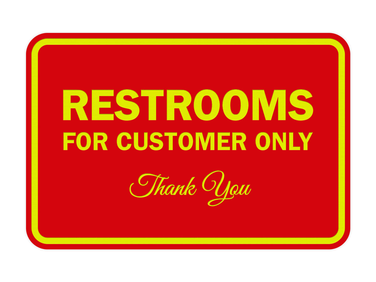 Signs ByLITA Classic Framed Restroom for customers Sign