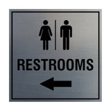 Signs ByLITA Square Restrooms left arrow Sign