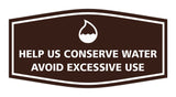 Signs ByLITA Fancy Help Us Conserve Water Avoid Excessive Use Sign
