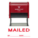 Red Mailed With By Date Line Self Inking Rubber Stamp