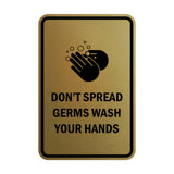 Signs ByLITA Portrait Round Don't Spread Germs Wash Your Hands Sign
