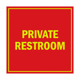 Square Private Restroom Sign with Adhesive Tape, Mounts On Any Surface, Weather Resistant