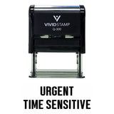 Black Urgent Time Sensitive Self Inking Rubber Stamp