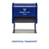 Blue Unofficial Transcript Self Inking Rubber Stamp
