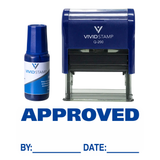 Approved By Date Self Inking Rubber Stamp Combo with Refill