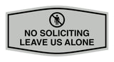 Fancy No Soliciting Leave Us Alone Wall or Door Sign