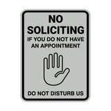 Portrait Round No Soliciting If You Do Not Have An Appointment Do Not Disturb Us Wall or Door Sign
