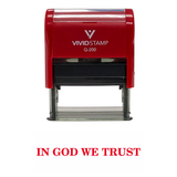 Red In God We Trust Self Inking Rubber Stamp