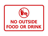Signs ByLITA Classic Framed No outside food or drink Sign