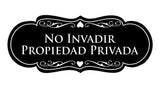 Signs ByLITA Designer Spanish No invadir propiedad privada Sign