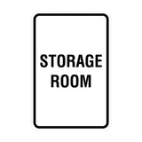White Portrait Round Storage Room Sign