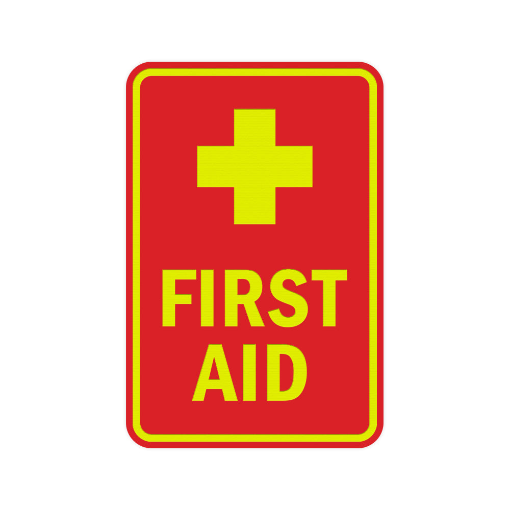 Portrait Round First Aid Sign