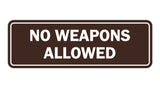 Standard No Weapons Allowed Sign