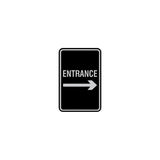 Signs ByLITA Portrait Round Entrance Right Arrow Sign with Adhesive Tape, Mounts On Any Surface, Weather Resistant, Indoor/Outdoor Use