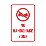 Portrait Round No Handshake Zone Sign