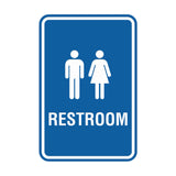 Portrait Round Unisex Restroom Sign with Adhesive Tape, Mounts On Any Surface, Weather Resistant