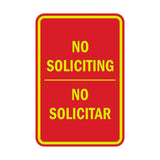 Portrait Round No Soliciting No Solicitar Sign